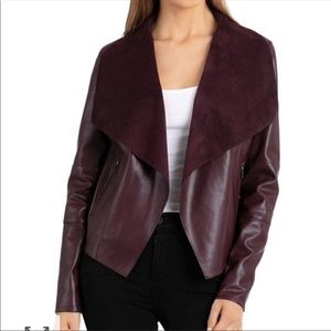 Bagatelle Faux Suede Plum Jacket Large